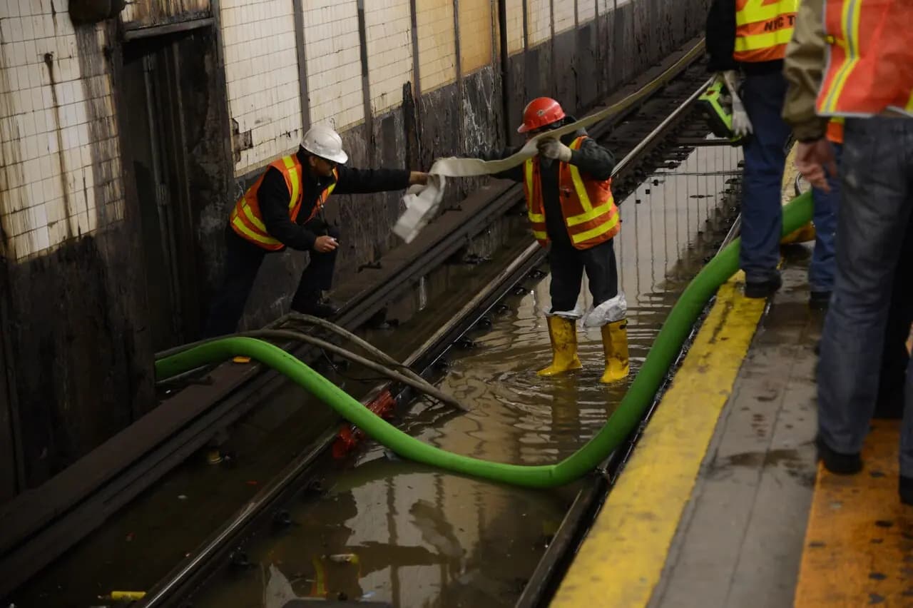Water escaping during a water-main break